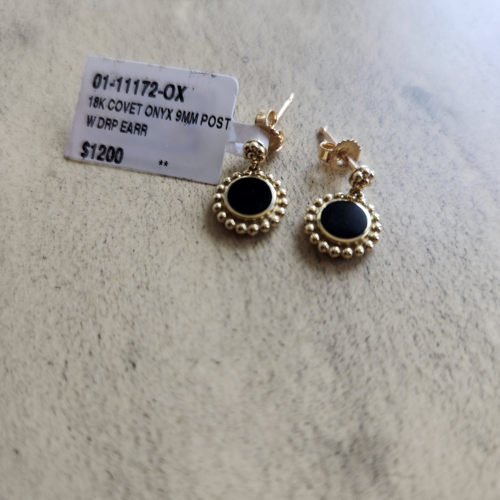 LEGOS 18K Cove Onyx Drop Earrings